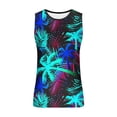 thumbnail image 3 of Penkiiy Beach Tank Top for Men Sunset Coconut Print Summer T Shirt Casual Crewneck Vest Sleeveless Stylish Tank Tops Blouse 2XL Dark Blue, 3 of 4