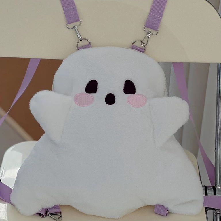 ghost face mini backpack Lutoku Halloween Cute Backpacks, Crossbody Candy Bag | Plush Spooky backpack, Kawaii Cartoon for Birthday, Day of the Death Decor Add a touch of sparkle to your spooky wardrobe with this officially licensed Ghost Face Rhinestone Mini Backpack Ghost Face Bling Mini Backpack