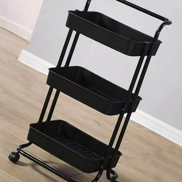 Tier Utility Rolling Cart,Heavy Duty 3 Tier Rolling Storage Organizer Craft Art Storage Cart Trolley Maximized Efficiency