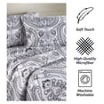 thumbnail image 5 of Pure Melody Collection, 4-Piece King Size Fitted Sheet and Pillow Cases and Flat Sheet, 14" King Extra Deep Pocket Sheets Set, Black Sheets Set, Black Pillow Cases, 5 of 7