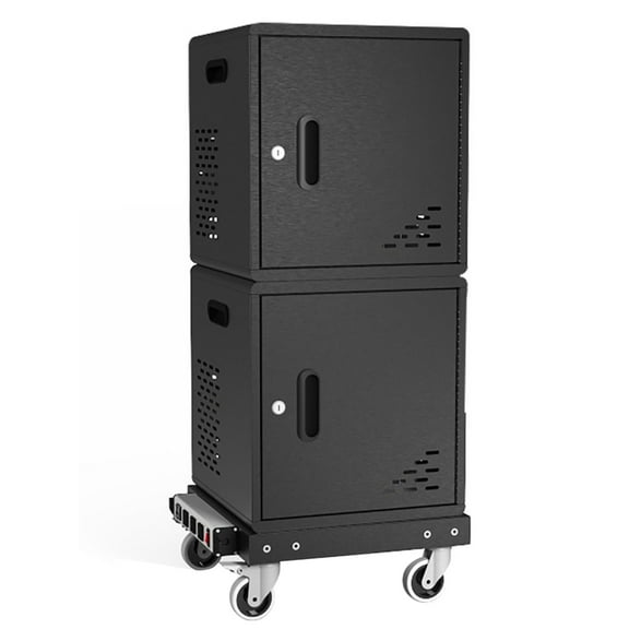 20-Device Modular Charging Cart, Black - Perfect For School, Classroom