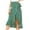 Green, variant on qolati Women 2023 Summer Spring Boho Long Skirts Dress Floral Print High Waisted Stretch A-Line Skirt Split Ruffle High Low Beach Maxi Skirt