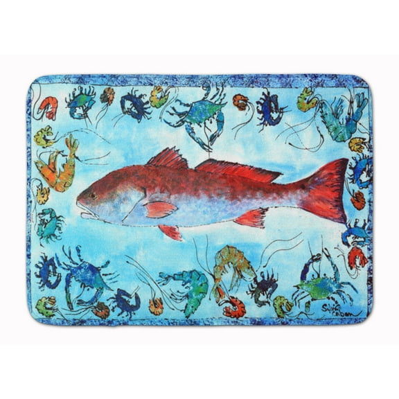 Carolines Treasures 8087-RUG Red Fish Machine Washable Memory Foam Mat 19Hx27W multicolor