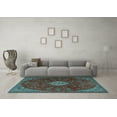 thumbnail image 3 of Ahgly Company Indoor Square Persian Light Blue Traditional Area Rugs, 5' Square, 3 of 4