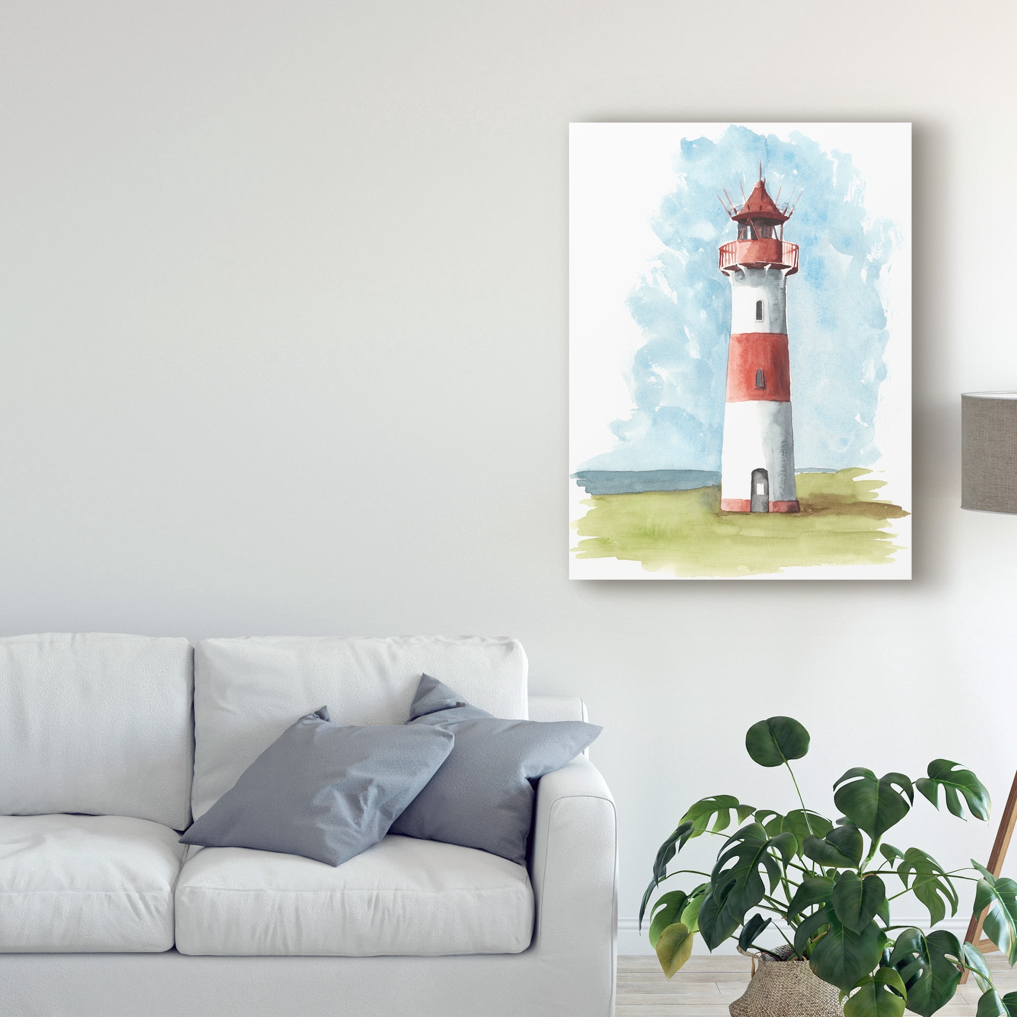 Trademark Fine Art 'Watercolor Lighthouse II' Canvas Art by Naomi McCavitt