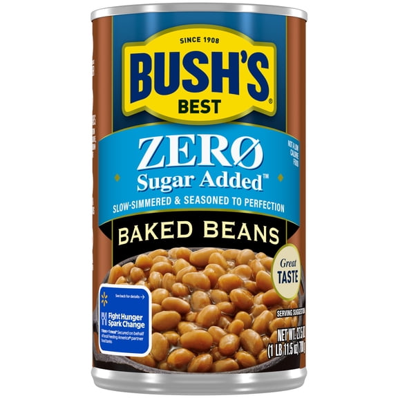 Bush's Zero Sugar Added Baked Beans, Canned Beans, 27.5 oz Can