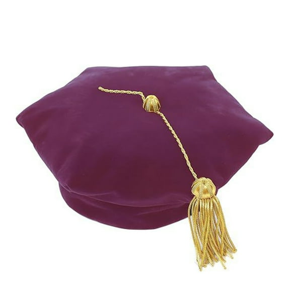 UJNDER Hats 2025 Graduate Doctor Velvet Hat Tutor Hat Graduation Hat for Celebrations and Achievements Purple