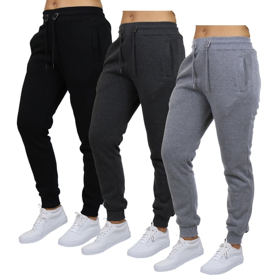 Galaxy by Harvic 3-Pack Women's Loose Fit Fleece Jogger Sweatpants (S-5XL)