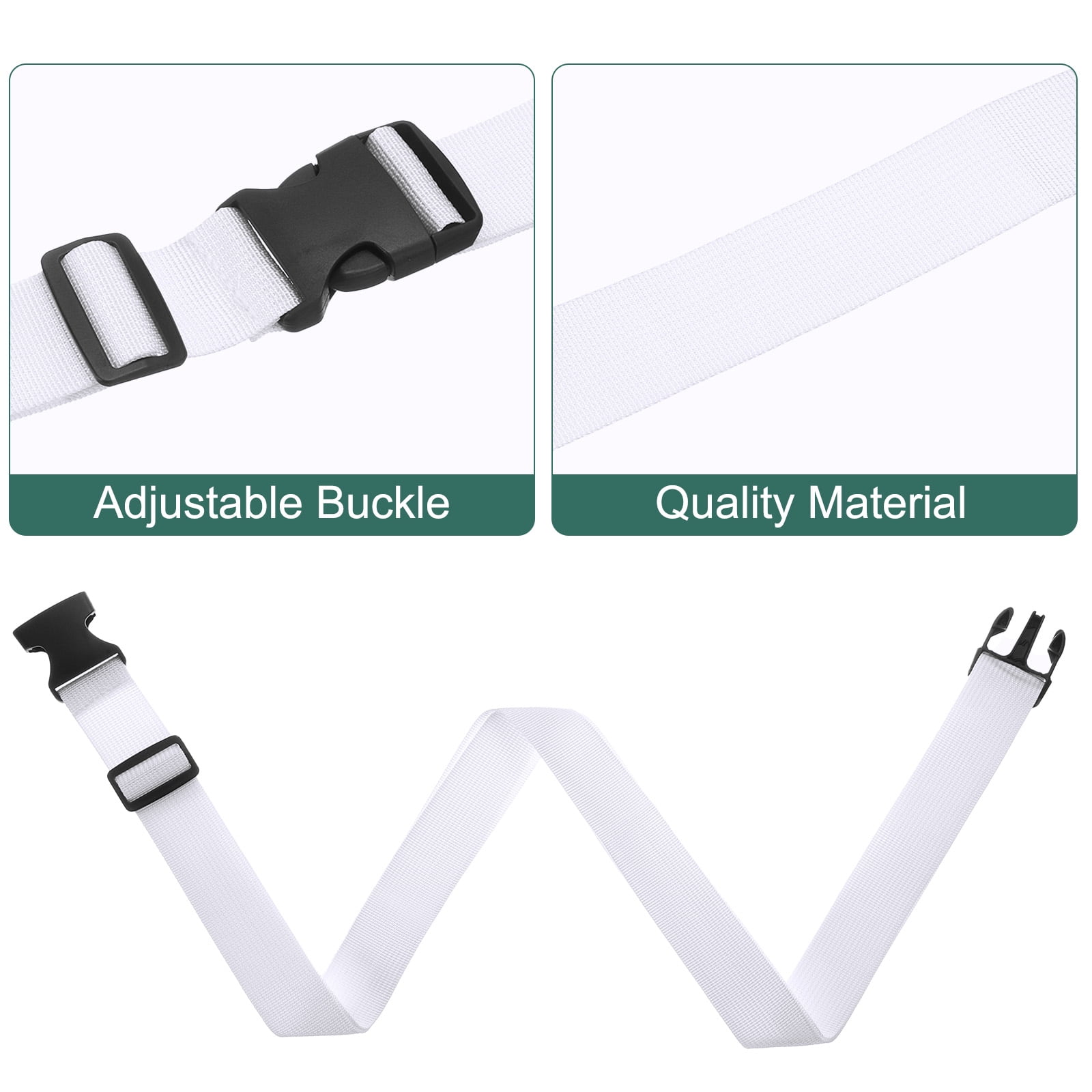 Unique Bargains Adjustable Luggage Straps Suitcases Travel Bag Connector White
