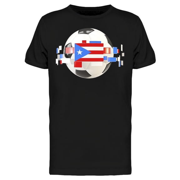 Soccer Ball Flag Of Puerto Rico T-Shirt Men -Image by Shutterstock, Male Large