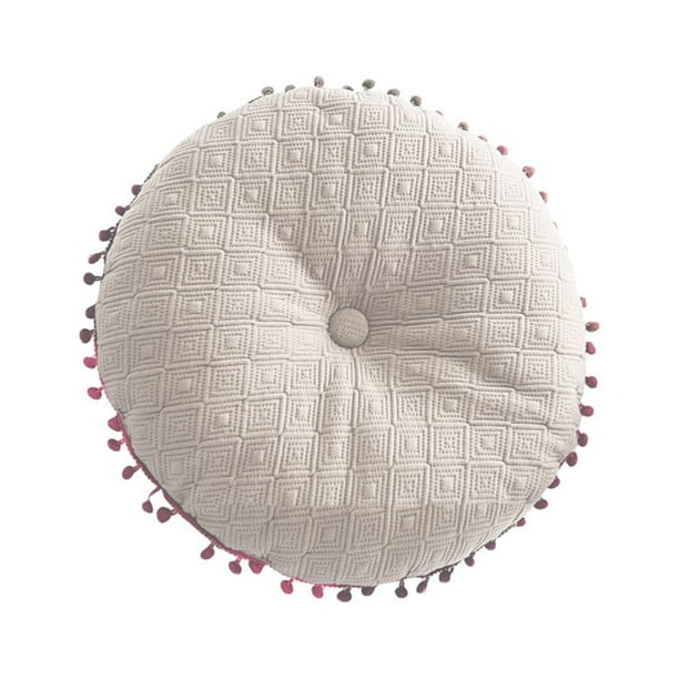 Injueey Cojín para sofá y silla, ventana de Tatami, almohada con borlas de algodón PP, cojines de estilo nórdico, almohadilla blanca para Type3 NO3