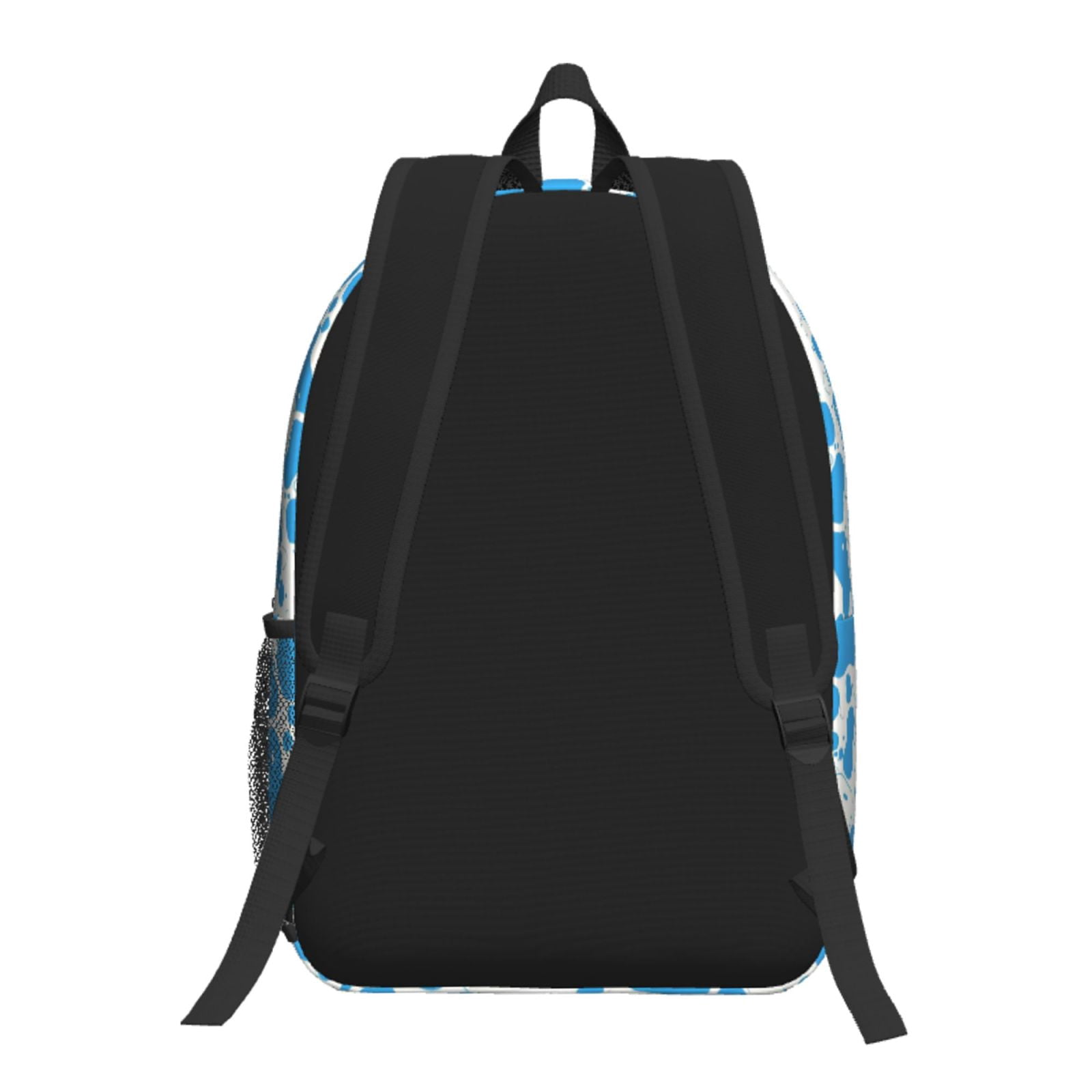17in Backpack With Pocket Adjustable Shoulder Strap Large Capacity Zipper Opening And Closing Double Pull Head Zipper For Work Travel Sports Milk Cow Skin Print Style Powderblue_3