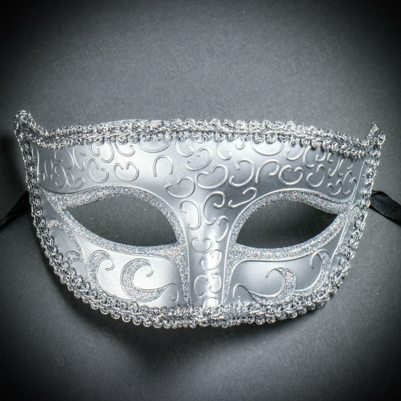 Venetian Masquerade Classic Eye Mask - Silver | Halloween Ball Party for Men and Women