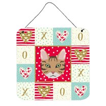 California Spangled Cat Love Wall or Door Hanging Prints Red