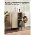 thumbnail image 2 of Modern Farmhouse Sideboard Buffet Cabinet with Storage with Doors, Barn Doors Buffet Cabinet with Storage, Wood Coffee Bar Cabinet with Adjustable Shelf for Kitchen Living Room, 2 of 6