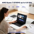 thumbnail image 2 of NIMO 17.3" Light-Gaming-Laptop, AMD Ryzen 7 8745HS 8-Core up to 4.9GHz, 16GB DDR5 RAM 512GB SSD, AMD Radeon 780M Graphics, FHD IPS Display, 100W Type-C Fast Charger, Backlit Keyboard, Fingerprint, 2 of 8