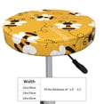 thumbnail image 4 of Bingfone12 Inch Padded Round Bar Stool Cover Cushion With Elastic Fabric Round Chair Seat - Cute Bee Butterfly Yelllow, 4 of 7