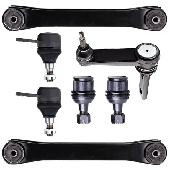SCITOO 7pcs Suspension Kit 2 Front Upper 2 Lower Ball Joint 2 Lower Control Arm 1 Idler Arm Fit For 2000 2001 2002 For Dodge For Ram 3500 K7366 K7347 K7397 K620247