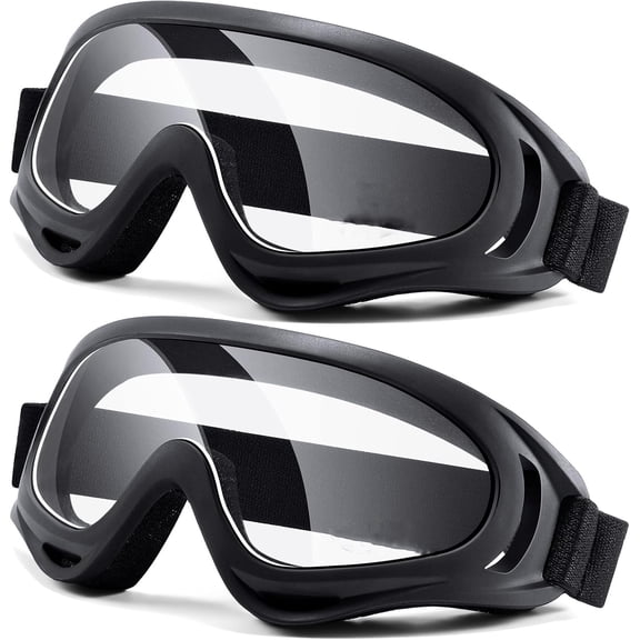 Motorcycle Goggles 2 Pack - ATV Dustproof Dirt Bike Goggles for Ski Racing Riding, Off Road Waterproof Motocross