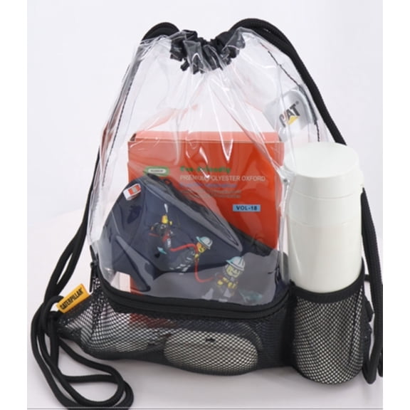 Caterpillar Clear Drawstring Bag,CAT Backpack, Adult for Sports Events and Travel
