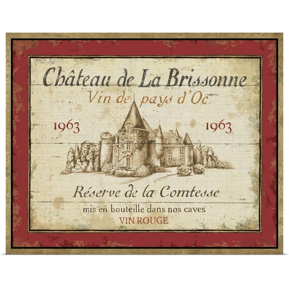 Great BIG Canvas | Rolled Daphne Brissonnet Poster Print entitled French Wine Labels I