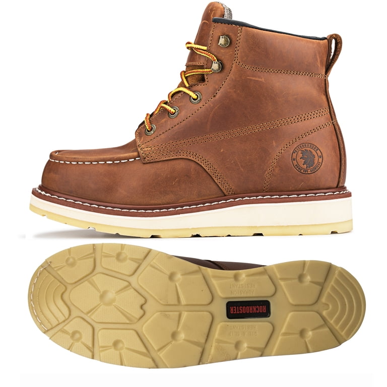 Frye Men's Composite Toe Work Boot - Slip Resistant Safety Boot With Met Guard (Dark Brown)