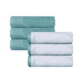 thumbnail image 2 of Superior Cotton Solid and Marble Hand Towel Set of 6, Teal, 2 of 7