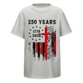 thumbnail image 3 of XINPING Boys and Girls 1776-2026 250th Patriotic T-Shirt, American Print Crew Neck Short Sleeved Casual 4th of July Summer Top for Kids, 3 of 5