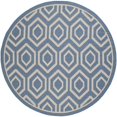thumbnail image 1 of Safavieh Courtyard Blue Indoor Outdoor Rug - Round 7'10", 1 of 5