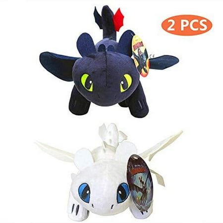 How to Train Your Dragon Toothless Light Night Fury Soft Toy Features 10inch Plush Deluxe Plush Dragon for Children 2 Pack Walmart
