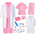 thumbnail image 3 of Doctor Costume for Kids, Pink Doctor Costume with Lab Coat Halloween Party Dress Up for Girls Age 8-12 Years, 3 of 4