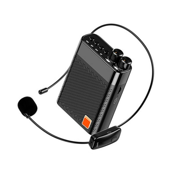 Seitruly K7 UHF Inalámbrico Megáfono Profesor Pantalla LED Altavoz Guía turística al aire libre Amplificador de voz Altavoz colgante Cables de audio/vídeo negro