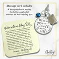 thumbnail image 2 of Wedding Bouquet Charm Missing You White Silver Tone Charm Photo Jewelry Blue Bead, 2 of 9