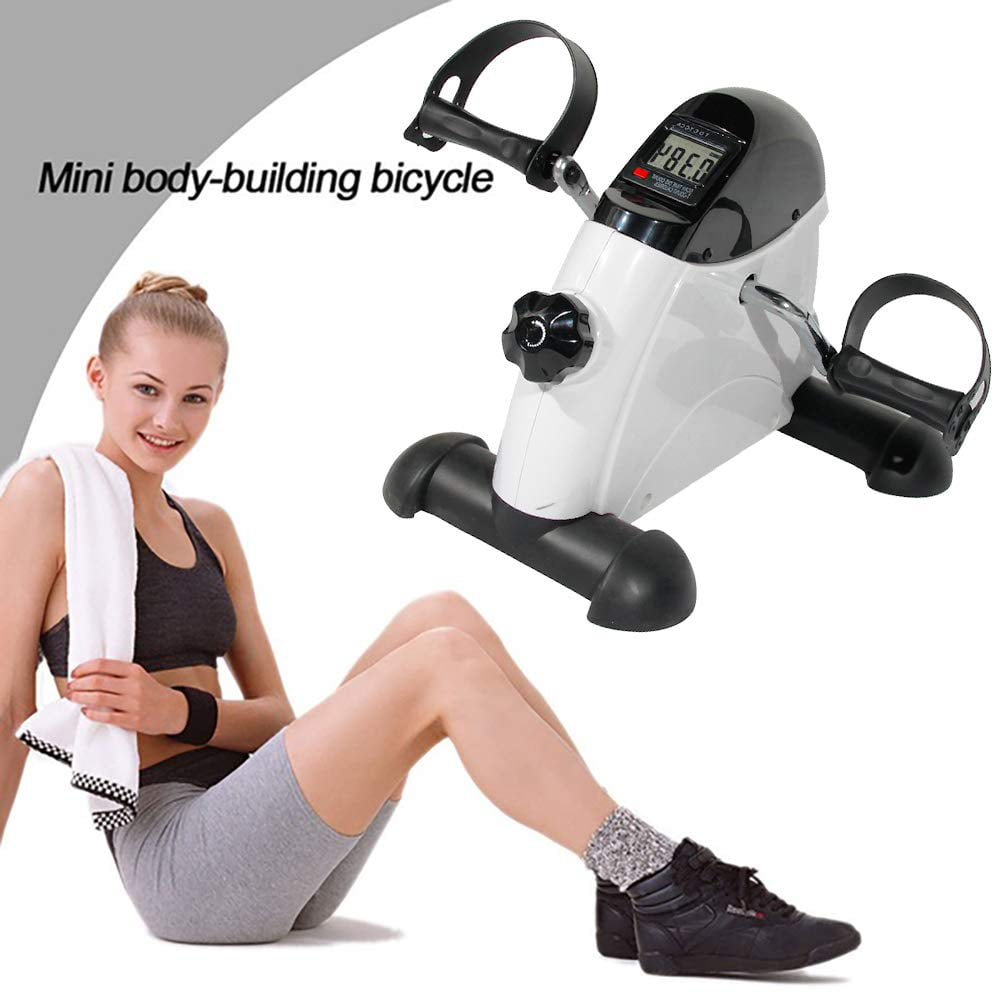 Portable Mini Exercise Bike Hands Feet Trainer Foot Pedal LCD Bicycle Home Use 