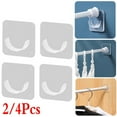 thumbnail image 3 of 4 Pcs Self-Adhesive Curtain Rod Bracket Wall Drapery Hook Holder Pole Brackets, 3 of 3