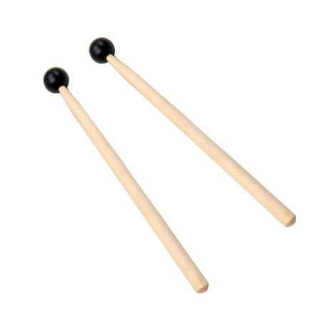 Ammoon 1 paire de maillets de Xylophone de tambour en acier de langue  diapason de maillet de tige en bois pour l'instrument de percussion