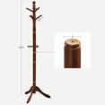 thumbnail image 4 of VASAGLE Coat Rack, Solid Wood Coat Stand, Free Standing Hall Coat Tree with 10 Hooks, Dark Walnut URCR03WN, 4 of 8
