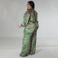 thumbnail image 6 of AURA Women Plus Size Silk Like Two Piece Outfit Casual Long Sleeve Printed Set, 6 of 8