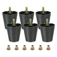 thumbnail image 1 of Uxcell 6 Pack Patas de Muebles de Plástico, 2.36" x 2.56" Reemplazo de Patas de Sofá con Tornillos de Colgante M8, Negro, 1 of 7
