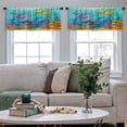 thumbnail image 4 of LALILO Kitchen Curtain Valance Underwater World Sea Underwater Rod Pocket Window Curtain 52"x 18" Set of 2, 4 of 5