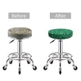 thumbnail image 5 of Susaid Green Glitter Print Elastic Bar Stool Cover Personalized Washable Stool Cover for Barbershop Home Bar Kitchen-12 inch, 5 of 7