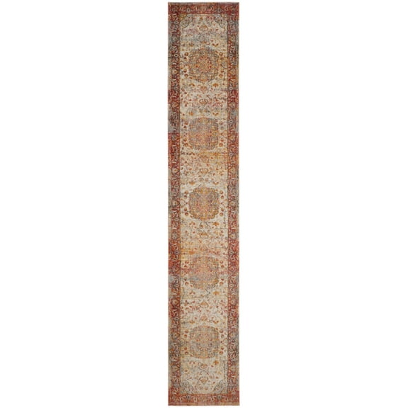 SAFAVIEH Vintage Persian Trina Traditional Polyester Runner Rug, Saffron/Cream, 2'2" x 12'