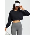thumbnail image 3 of BALEAF Cropped Sweatshirts For Women Crew Neck Long Sleeve Crop Top Workout Athletic Pullover Black XS, 3 of 6