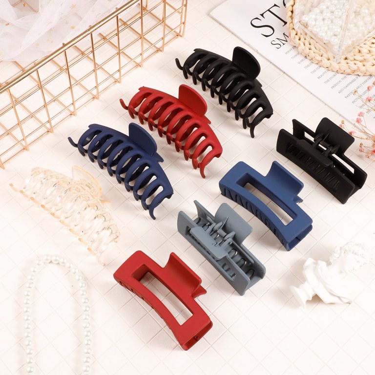 Lolalet 8 Colors Hair Clips Claw Clips Hair Claw Clips, 2 Styles Nonslip  Medium Large Jaw Clip for Women Girls, 4 Square Matte and 4 Bright Acrylic