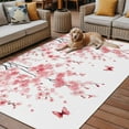 thumbnail image 2 of Fsddascl Pink Flowers Butterfly Outdoor Rug for Patio/Deck/Porch, Non-Slip Large Area Rug 5 x 8 Ft, Watercolor Spring Botanical Branch Indoor Outdoor Rugs Washable Area Rugs, Camping Rug Carpet, 2 of 5