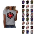 thumbnail image 1 of T-shirts de la Saint-Valentin pour Femmes 2026 Mode Manches Courtes Col Rond Cœur Graphique, 1 of 4