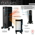 thumbnail image 3 of Techni Home Oil-Filled Radiator Space Heater with Remote Control, 7 Fins, Adjustable Thermostat, 3 Heat Settings (Low/Med/High), LED Display, Tip-Over & Overheat Protection, Portable Electric Heater f, 3 of 6