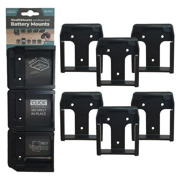 StealthMounts Black Battery Mounts for Makita 40v XGT 6 Pack