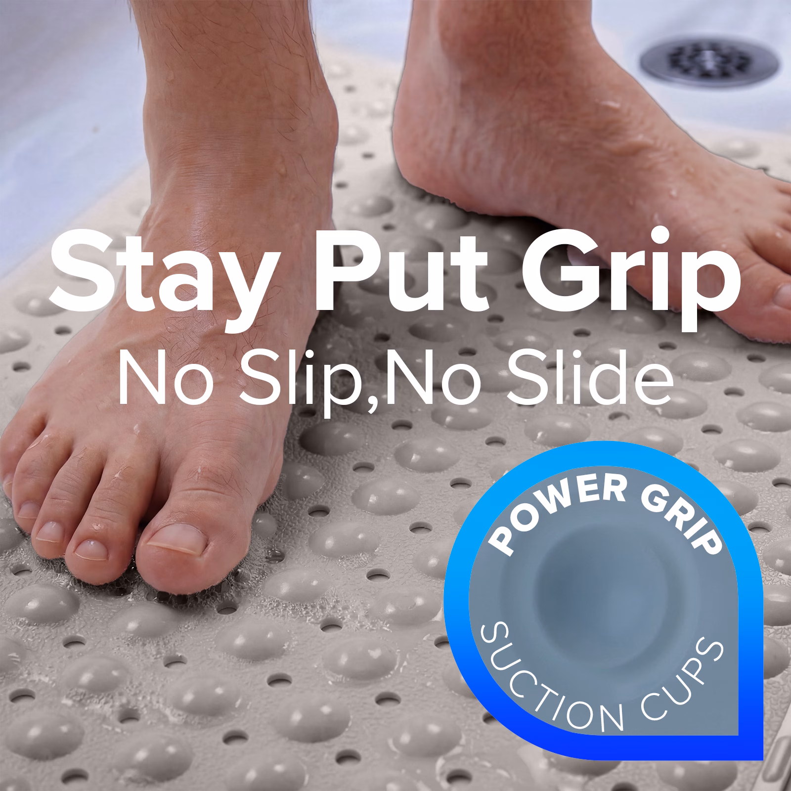 thumbnail image 3 of SlipX Solutions Bathtub Mat Non Slip 39 x 16, Extra Long Bathroom Shower Mat, Suction Cups, 3 of 8