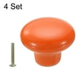 thumbnail image 3 of Uxcell 4 Packs Ceramic Drawer Knobs Round Dresser Pulls Handles, Orange, 3 of 6